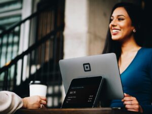 Merchant accepting card payment at point-of-sale terminal