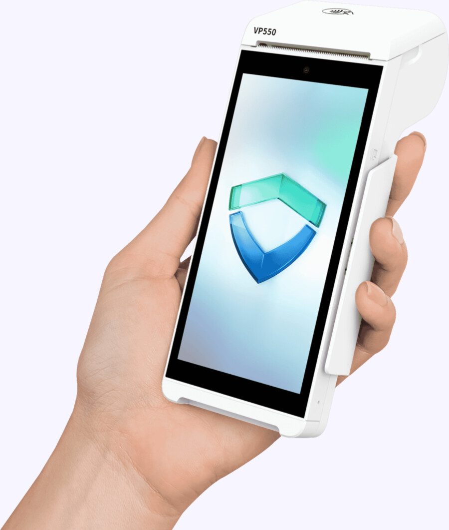 Valor VP550 credit card terminal in use