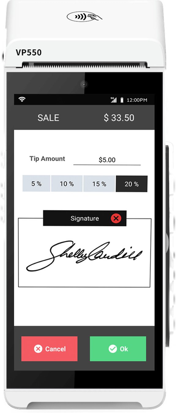 Valor VP550 credit card terminal