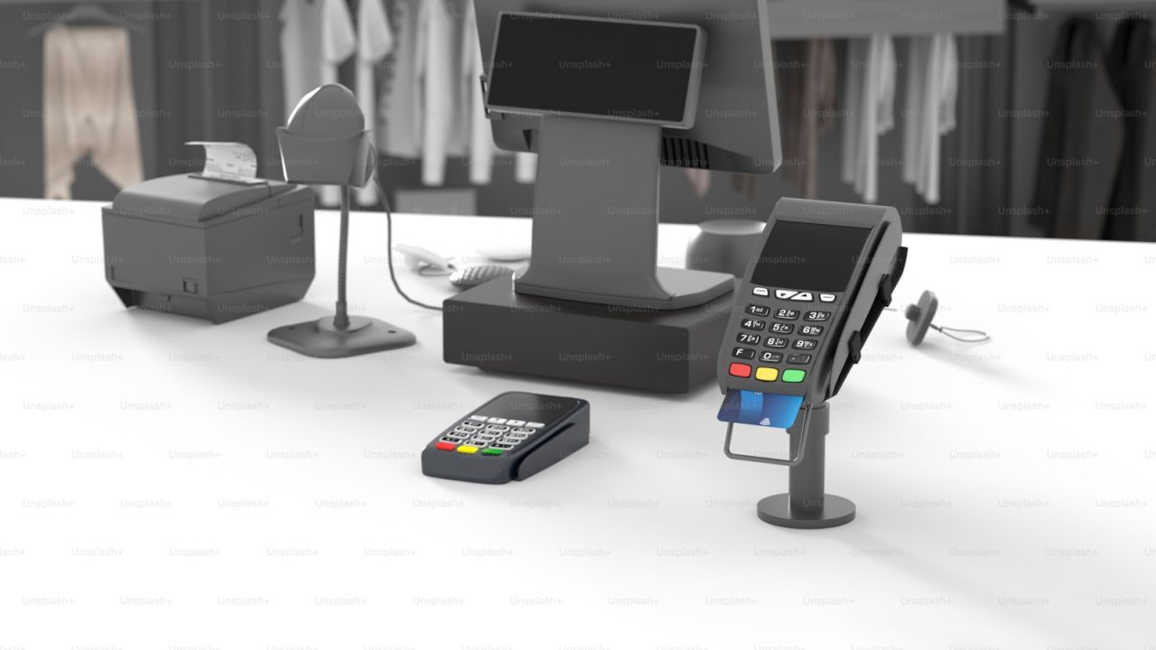 a display of electronic devices on a table